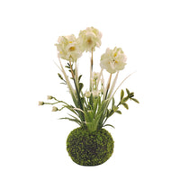 Artificial Moss Ball Hydrangea Potted Plant for Indoor/Outdoor Home Decor