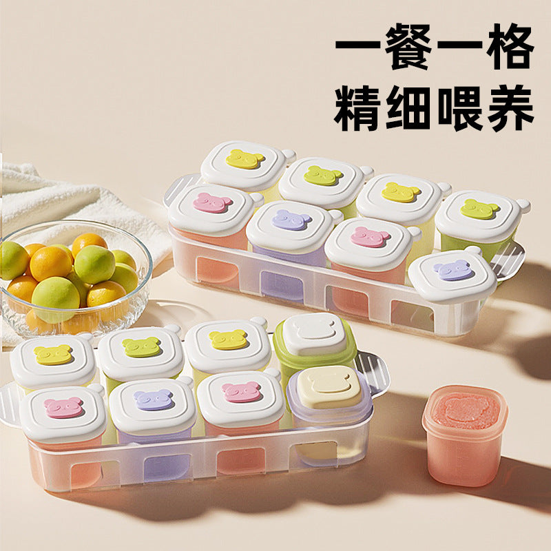 Baby Food Freezer Tray Silicone Mold with Lid for Purees and Soups