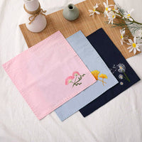 DIY Embroidery Handkerchief Kit for Beginners - Traditional Chinese Style Floral Patterns