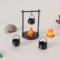 Miniature Campfire Boiler Set for Dollhouse & Micro Landscape Decor
