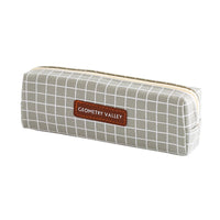 Minimalist Geometric Pattern Pencil Case for Students, Customizable Storage Pouch