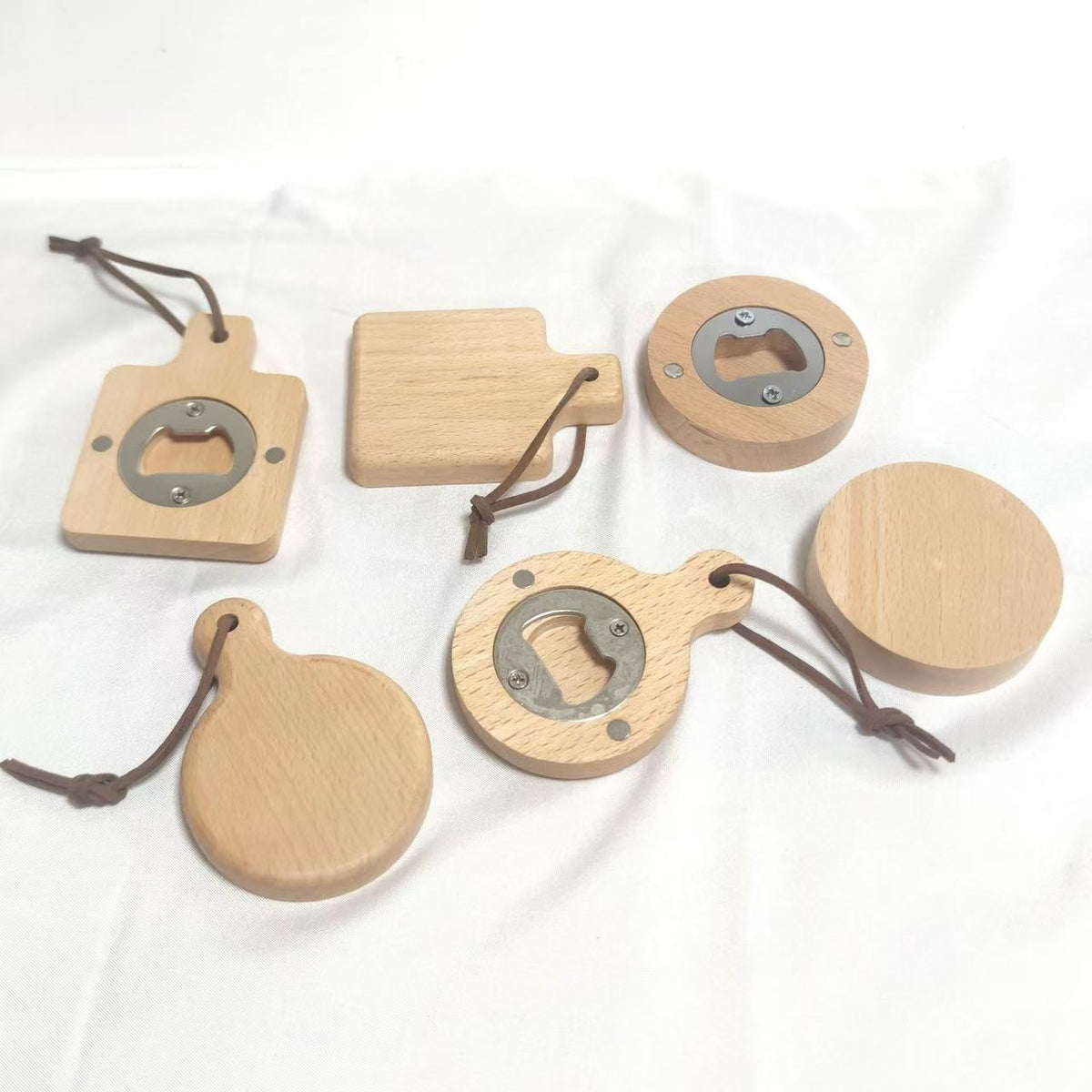Beech Wood Bottle Opener with Magnetic Refrigerator Sticker
