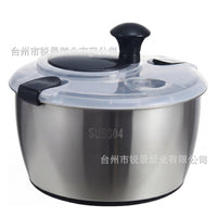 Stainless Steel Manual Salad Spinner and Vegetable Dryer