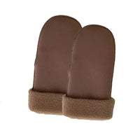 Women's Suede Fleece Lined Mittens for Winter Outdoor Activities