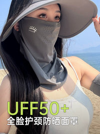 Ice Silk Full Face UV Protection Neck Gaiter with Brim for Summer