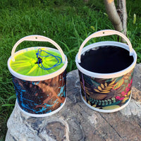 Portable Folding Fishing Bucket Live Fish Water Pail Canvas Collapsible Car Wash Bucket