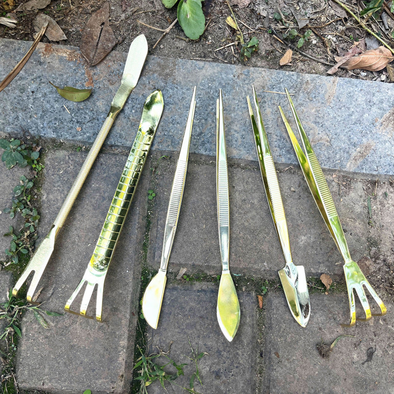 Stainless Steel Bonsai Tool Set for Pruning, Raking, and Soil Shaping