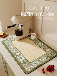 Diatomaceous Earth Kitchen Drain Mat Absorbent Oil-Proof Heat-Resistant Placemat for Dishwashing and Coffee Machines