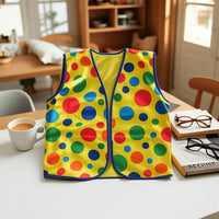 Halloween Clown Vest Costume with Rainbow Wig for Cosplay & Stage Performance