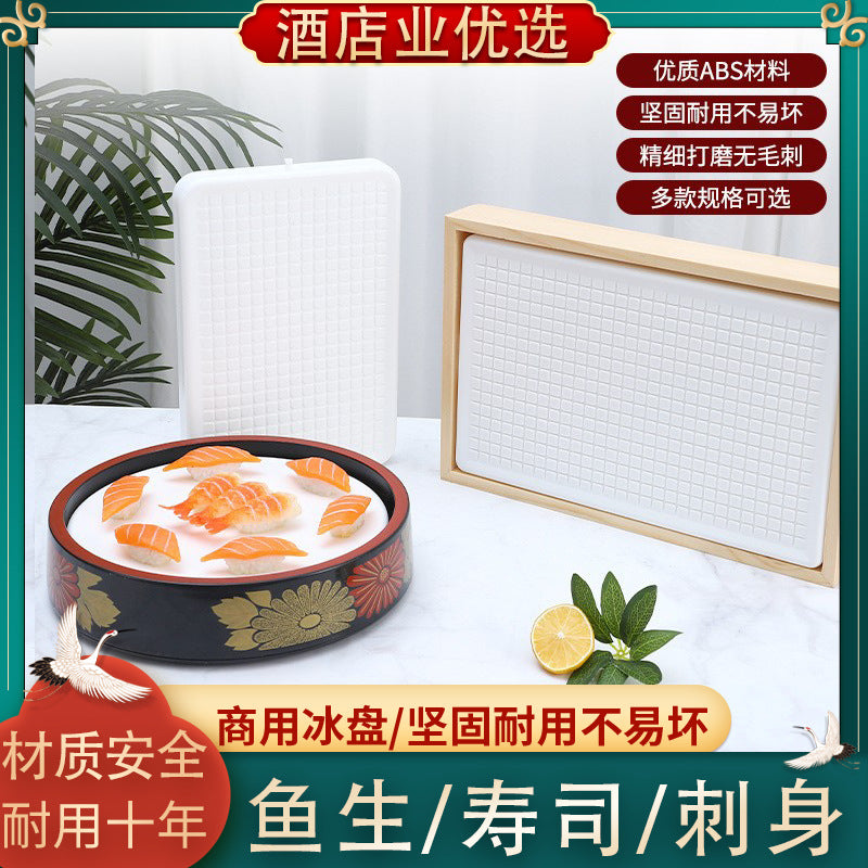 Japanese Style Plastic Sushi Sashimi Ice Plate for Freshness