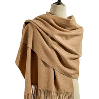 Unisex Silver Velvet Wool Cashmere Scarf Shawl for Autumn Winter