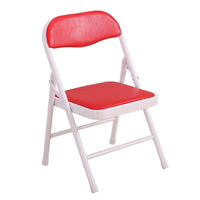 Kids' Portable Cartoon Folding Chair with Backrest, Small Metal Stool for Home Use