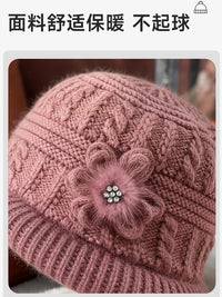 Women's Winter Warm Knitted Beanie Hat for Elderly Mothers