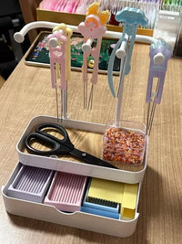 Perler Bead Storage Box with Multi-layer Display Stand and Organizer for Craft Tools