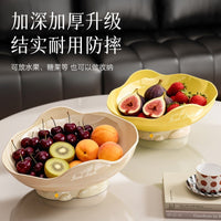Decorative Wavy Edge Fruit Bowl with Drain Base for Snacks and Nuts, Housewarming Gift, New Year Candy Dish