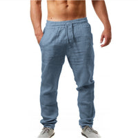 Men's Hip Hop Breathable Cotton Linen Loose Casual Sport Pants