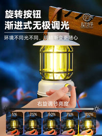 Rechargeable Solar Camping Lantern with Long-lasting Battery, Emergency Tent Light