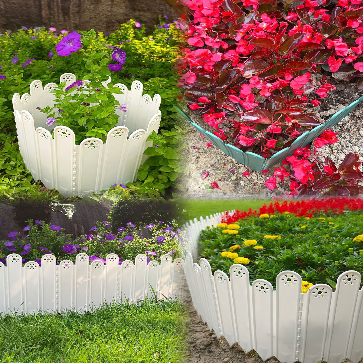 Garden Border Fence Edging Plastic Panel for Yard, Patio, Flower Beds, and Lawn