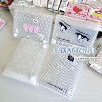 A6 Frosted Desktop Storage Box for Cards and Stickers, Dustproof Transparent Organizer