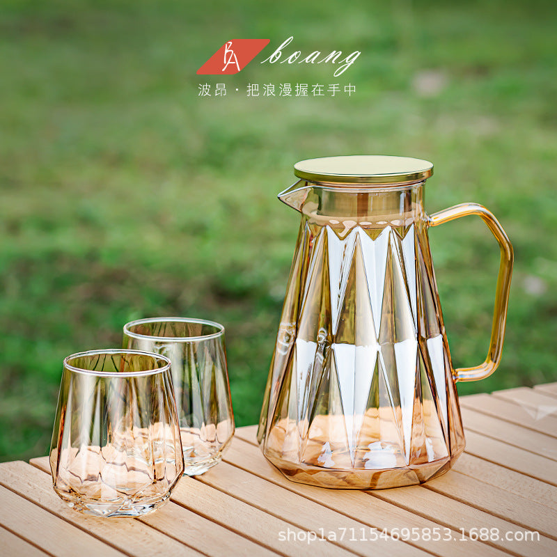 High-End Heat-Resistant Glass Pitcher and Tumbler Set for Cold Beverages and Tea