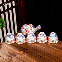 Kisen Japanese Ceramic Teapot and Teacup Set for Home Tea Ceremony