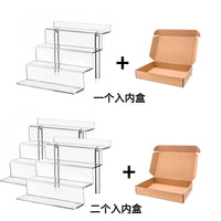Multi-layer Acrylic Tiered Display Stand for Figures, Cupcakes, and Collectibles with Optional LED