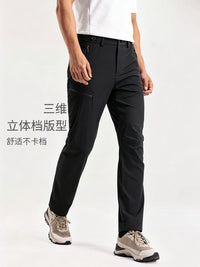 Men's T10 Softshell Hiking Pants Windproof Water-Repellent Wear-Resistant Outdoor Trousers