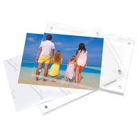 Magnetic Acrylic Photo Frame for Display, 6-inch and 7-inch Clear Strong Magnetic Card Brick Display Frame