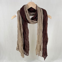 Bohemian Pleated Cotton Linen Scarf with Paisley Patchwork for Women