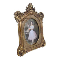 Vintage Resin Photo Frame for Tabletop Display, Living Room Bedroom Decor, Craft Gift