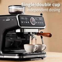 Espresso Machine with Grinder and Milk Frother, Semi-Automatic Pump Pressure Coffee Maker for Home Use