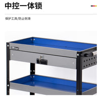 3-Tier Rolling Utility Cart with Wheels for Industrial Workshop and Auto Repair Parts Storage