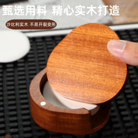 Wooden Coffee Filter Paper Holder with Magnetic Lid, Round Storage Box for V60 Filters