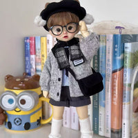 BJD Doll Academy Style Outfit Set with Horned Hat for 1/6, 1/4, 1/3 Dolls