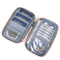 RFID Blocking Passport Holder Travel Wallet with Zipper Closure for Men and Women
