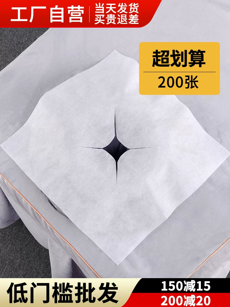 Disposable Massage Table Face Rest Covers, Non-Woven Pillow Towels for Spa, Salon, and Chiropractic Beds