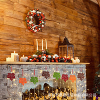 Autumn Felt Maple Leaf Hanging Ornaments with Bells for Thanksgiving Party Decor