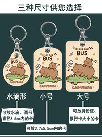 Teardrop/Rectangle Access Card Holder with Keychain for Elevator/NFC Cards