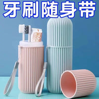 Portable Travel Toothbrush Cup Set for Home, Dorm, and Outdoor Use