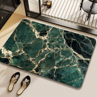 Diatomaceous Earth Bath Mat, Non-Slip Absorbent Quick Dry Bathroom Floor Mat with Marble Pattern