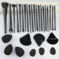 29-Piece Makeup Brush and Sponge Set with Storage Bag, Professional Cosmetic Tool Kit for Blending, Foundation, and Eyeshadow