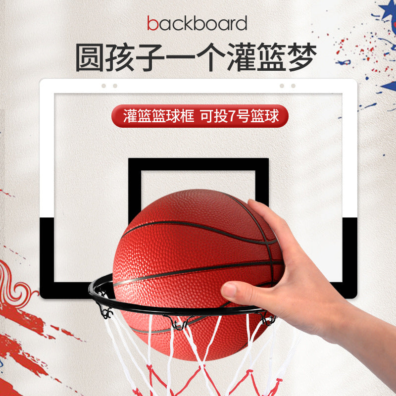 Kids Indoor Transparent Basketball Hoop Toy Punch-Free Adjustable Height Mini Basketball Stand for Slam Dunk Practice