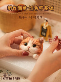 DIY Wool Felt Simulation Cat Doll Making Kit for Couples, Handmade Craft Gift