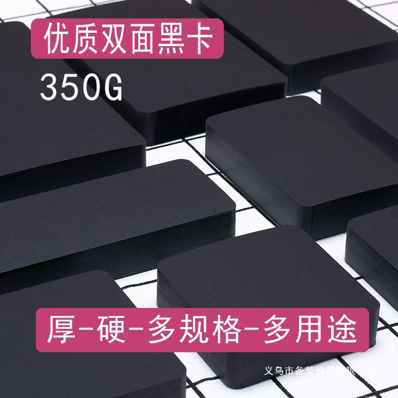 Black Cardstock for Art and Craft Projects, 350gsm Square and Rectangular Sheets