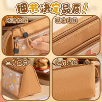 Capybara Large Capacity Transparent Pencil Case for Students, Cute Cartoon Stationery Box, Waterproof