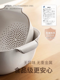 Lazy Corner Stackable Double-Layer Drain Basket for Kitchen Sink, Food-Grade Fruit and Vegetable Washing Basket