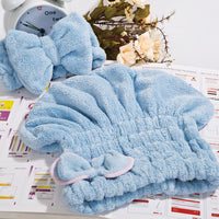 YODOXIUI Bowknot Mushroom Quick Dry Hair Towel Wrap