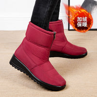 Women's Mid-Calf Waterproof Winter Snow Boots for Seniors
