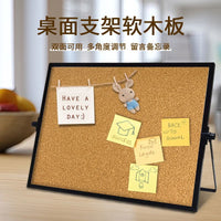 INS Style Double-Sided Cork Board with Stand for Photos, DIY Crafts, and Memo Display