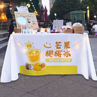 Mango Coconut Ice Tablecloth for Folding Tables, Stall Decoration, Night Market Drink Promotion Sign